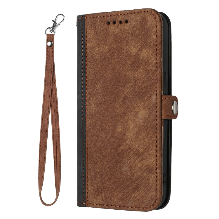 For Huawei Pura 70 Pro/70 Pro+ Side Buckle Double Fold Hand Strap Leather Phone Case(Brown) - Huawei Cases by PMC Jewellery | Online Shopping South Africa | PMC Jewellery | Buy Now Pay Later Mobicred