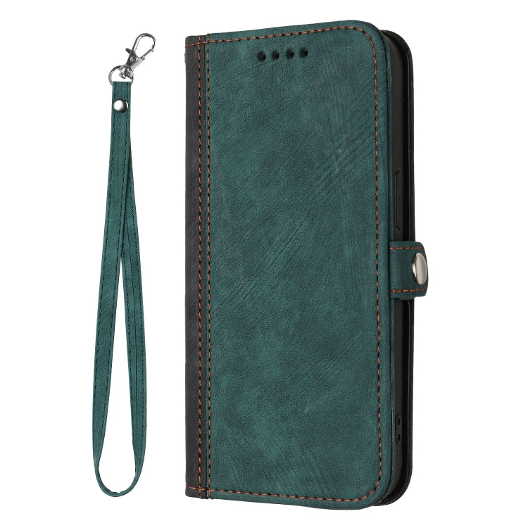 For Huawei Pura 70 Side Buckle Double Fold Hand Strap Leather Phone Case(Dark Green) - Huawei Cases by PMC Jewellery | Online Shopping South Africa | PMC Jewellery | Buy Now Pay Later Mobicred