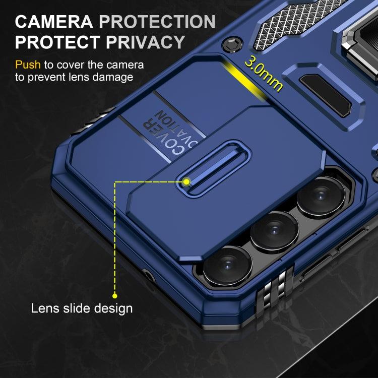 For Samsung Galaxy S24+ 5G Armor PC + TPU Camera Shield Phone Case(Navy Blue) - Galaxy S24+ 5G Cases by PMC TechLife | Online Shopping South Africa | PMC TechLife