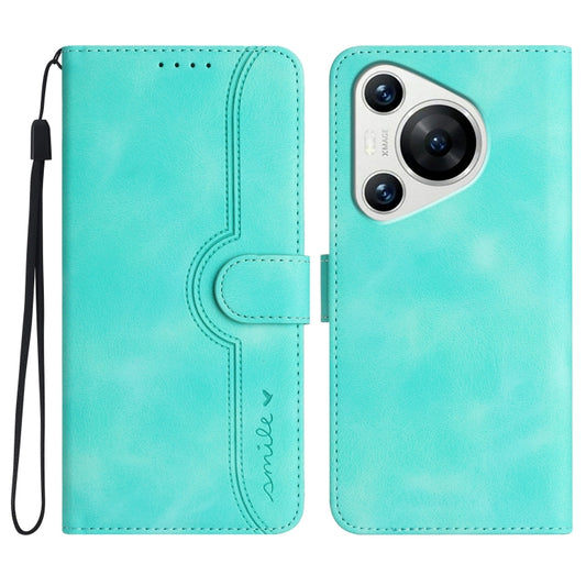 For Huawei Pura 70 Pro/70 Pro+ Heart Pattern Skin Feel Leather Phone Case(Light Blue) - Huawei Cases by PMC Jewellery | Online Shopping South Africa | PMC Jewellery | Buy Now Pay Later Mobicred