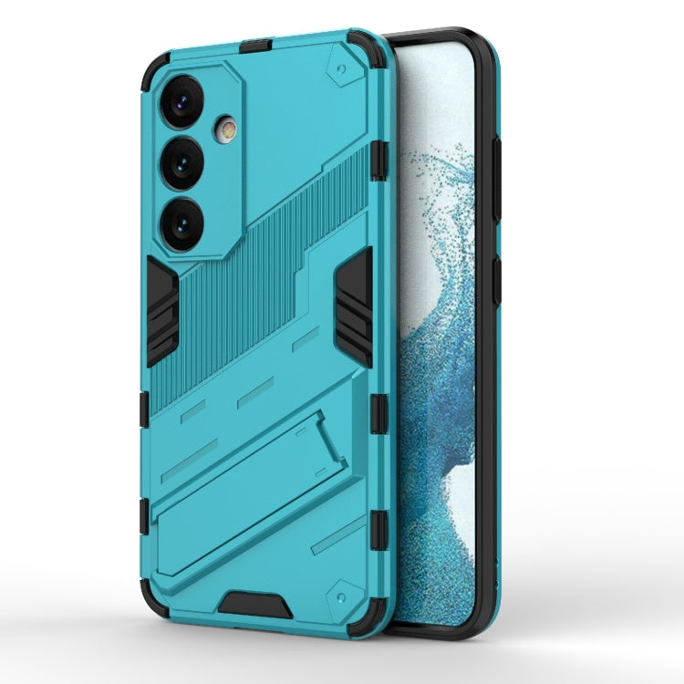 For Samsung Galaxy S24 5G Punk Armor 2 in 1 PC + TPU Shockproof Phone Case with Invisible Holder(Blue) - Galaxy S24 5G Cases by PMC Jewellery | Online Shopping South Africa | PMC Jewellery