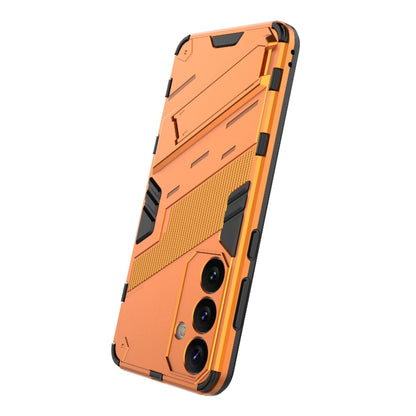 For Samsung Galaxy S24+ 5G Punk Armor 2 in 1 PC + TPU Shockproof Phone Case with Invisible Holder(Orange) - Galaxy S24+ 5G Cases by PMC Jewellery | Online Shopping South Africa | PMC Jewellery