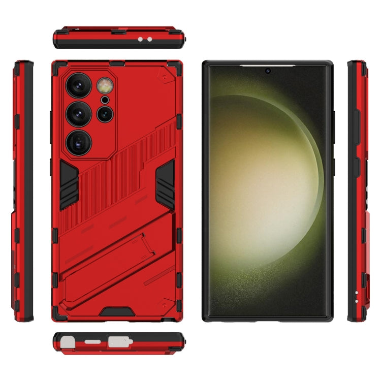 For Samsung Galaxy S24 Ultra 5G Punk Armor 2 in 1 PC + TPU Shockproof Phone Case with Invisible Holder(Red) - Galaxy S24 Ultra 5G Cases by PMC Jewellery | Online Shopping South Africa | PMC Jewellery