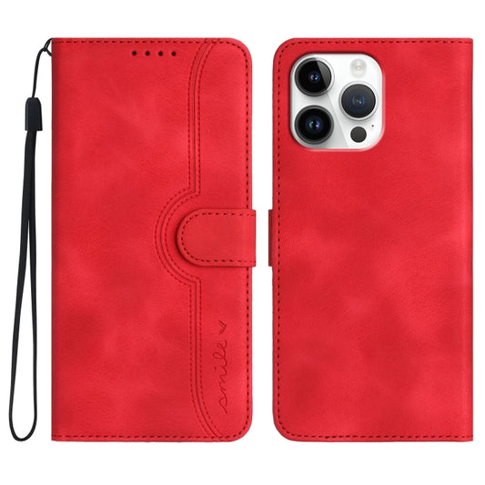 For iPhone 16 Pro Max Heart Pattern Skin Feel Leather Phone Case(Red) - iPhone 16 Pro Max Cases by PMC Jewellery | Online Shopping South Africa | PMC Jewellery | Buy Now Pay Later Mobicred