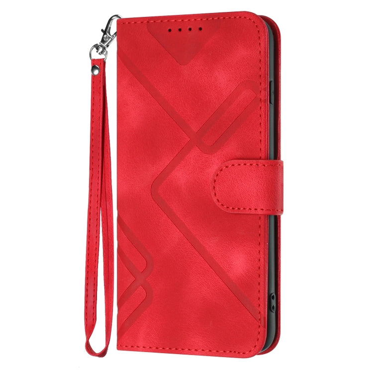 For OPPO K11 Line Pattern Skin Feel Leather Phone Case(Red) - OPPO Cases by PMC Jewellery | Online Shopping South Africa | PMC Jewellery | Buy Now Pay Later Mobicred