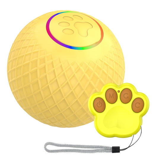 C2 5.5cm Intelligent Remote Control Pet Toy Cat Training Luminous Ball(Yellow) - Rubber Silicone Toys by PMC Jewellery | Online Shopping South Africa | PMC Jewellery | Buy Now Pay Later Mobicred