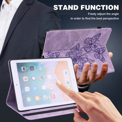 For Samsung Galaxy Tab S9 Embossed Butterfly Pattern Leather Tablet Case(Purple) - Galaxy Tab S9 Cases by PMC Jewellery | Online Shopping South Africa | PMC Jewellery | Buy Now Pay Later Mobicred