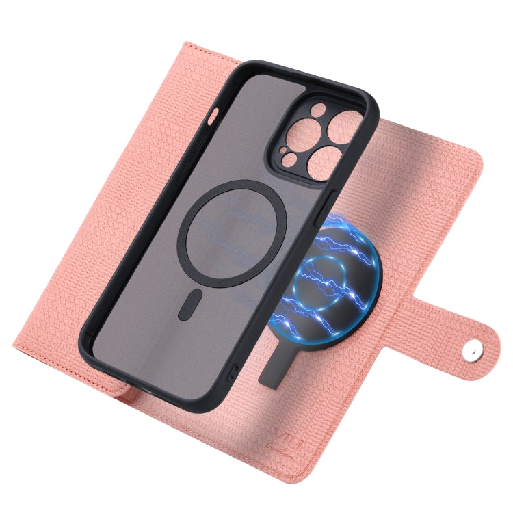 For iPhone 13 ViLi GHB Series MagSafe Magnetic Zipper Leather Phone Case(Pink) - iPhone 13 Cases by ViLi | Online Shopping South Africa | PMC Jewellery | Buy Now Pay Later Mobicred