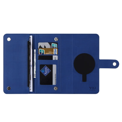 For iPhone 14 Pro Max ViLi GHB Series MagSafe Magnetic Zipper Leather Phone Case(Blue) - iPhone 14 Pro Max Cases by ViLi | Online Shopping South Africa | PMC Jewellery | Buy Now Pay Later Mobicred