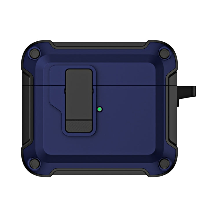 For AirPods 3 TPU + PC Wireless Bluetooth Earphone Protective Case with Switch Lock & Hook(Royal Blue) - For AirPods 3 by PMC Jewellery | Online Shopping South Africa | PMC Jewellery | Buy Now Pay Later Mobicred