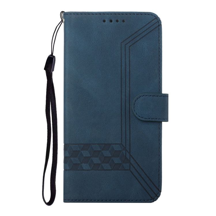 For iPhone SE 2024 Cubic Skin Feel Flip Leather Phone Case(Blue) - More iPhone Cases by PMC Jewellery | Online Shopping South Africa | PMC Jewellery | Buy Now Pay Later Mobicred