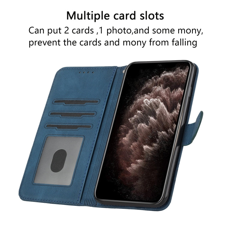 For iPhone 16 Pro Cubic Skin Feel Flip Leather Phone Case(Blue) - iPhone 16 Pro Cases by PMC TechLife | Online Shopping South Africa | PMC TechLife | Buy Now Pay Later Mobicred
