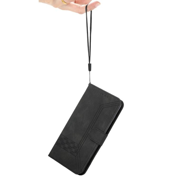 For iPhone 17 Air Cubic Skin Feel Flip Leather Phone Case(Black) - free shipping - PMc TechLife - Order now!