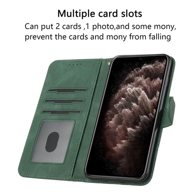 For iPhone 17 Pro Max Cubic Skin Feel Flip Leather Phone Case(Green) - free shipping - PMc TechLife - Order now!