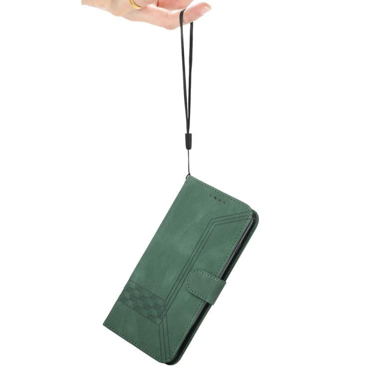 For iPhone 17 Pro Max Cubic Skin Feel Flip Leather Phone Case(Green) - free shipping - PMc TechLife - Order now!