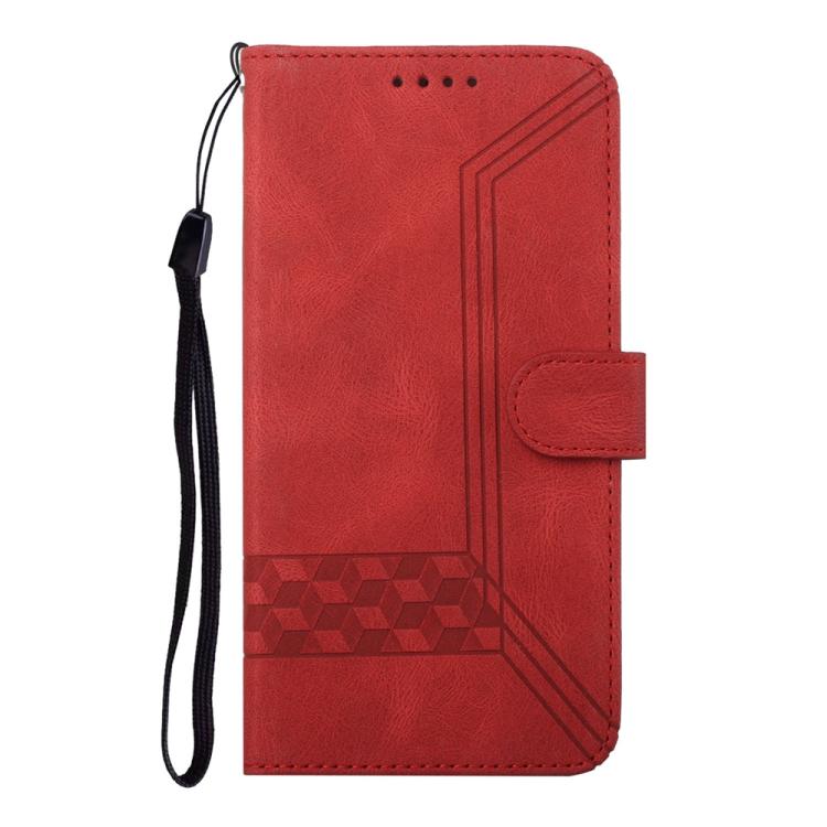 For iPhone 17 Pro Max Cubic Skin Feel Flip Leather Phone Case(Red) - free shipping - PMc TechLife - Order now!
