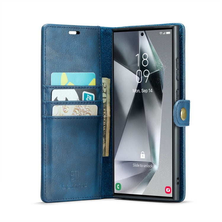 For Samsung Galaxy S24 Ultra 5G DG.MING Crazy Horse Texture Detachable Magnetic Leather Case(Blue) - Galaxy S24 Ultra 5G Cases by DG.MING | Online Shopping South Africa | PMC Jewellery | Buy Now Pay Later Mobicred