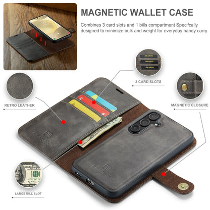 For Samsung Galaxy S24 5G DG.MING Crazy Horse Texture Detachable Magnetic Leather Case(Grey) - Galaxy S24 5G Cases by DG.MING | Online Shopping South Africa | PMC Jewellery | Buy Now Pay Later Mobicred