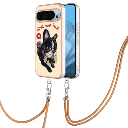 For Google Pixel 9 Pro XL Electroplating Dual-side IMD Phone Case with Lanyard(Lucky Dog) - Google Cases by PMC Jewellery | Online Shopping South Africa | PMC Jewellery | Buy Now Pay Later Mobicred