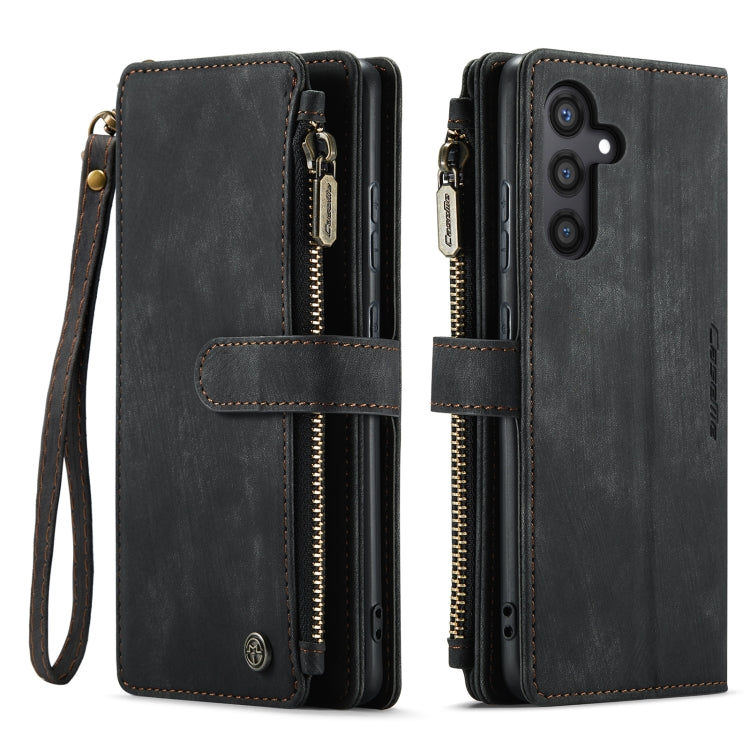 For Samsung Galaxy S24+ 5G CaseMe C30 Card Slots Zipper Wallet Leather Phone Case(Black) - Galaxy S24+ 5G Cases by CaseMe | Online Shopping South Africa | PMC Jewellery | Buy Now Pay Later Mobicred