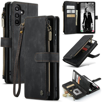 For Samsung Galaxy A15 CaseMe C30 Card Slots Zipper Wallet Leather Phone Case(Black) - Galaxy Phone Cases by CaseMe | Online Shopping South Africa | PMC Jewellery | Buy Now Pay Later Mobicred