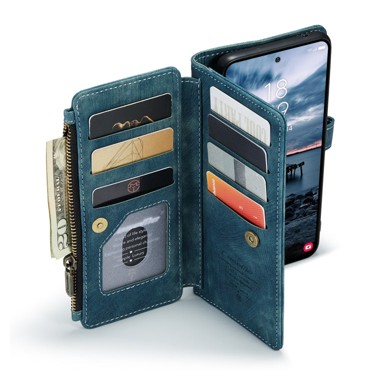 For Samsung Galaxy A35 5G CaseMe C30 Card Slots Zipper Wallet Leather Phone Case(Blue) - Galaxy Phone Cases by CaseMe | Online Shopping South Africa | PMC Jewellery | Buy Now Pay Later Mobicred