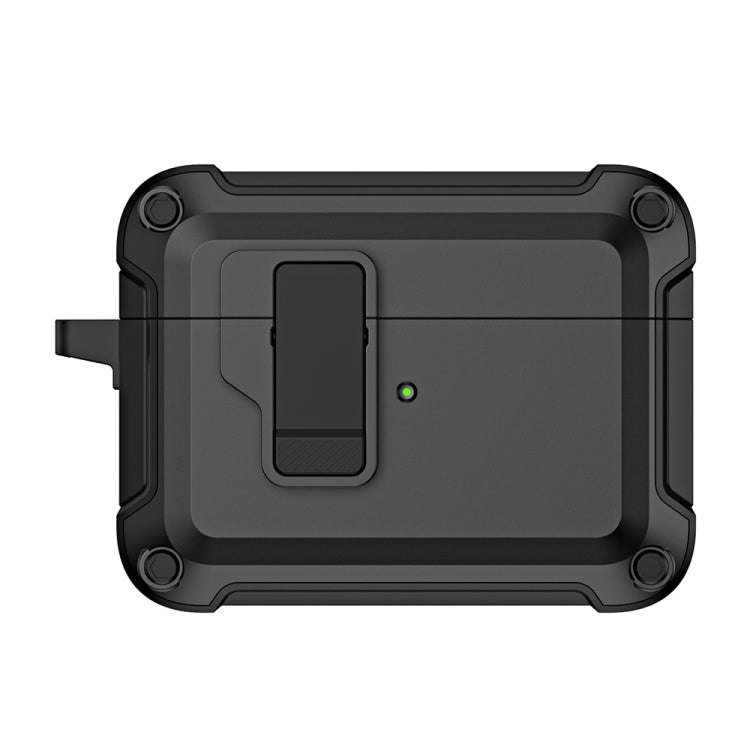 For AirPods Pro 2 TPU + PC Wireless Bluetooth Earphone Protective Case with Switch Lock & Hook(Black) - For AirPods Pro 2 by PMC TechLife | Online Shopping South Africa | PMC TechLife