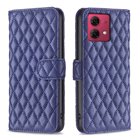 For Motorola Moto G84 Diamond Lattice Wallet Flip Leather Phone Case(Blue) - Motorola Cases by PMC Jewellery | Online Shopping South Africa | PMC Jewellery | Buy Now Pay Later Mobicred