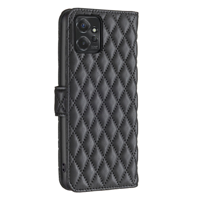 For Motorola Moto G Power 5G 2024 Diamond Lattice Wallet Flip Leather Phone Case(Black) - Motorola Cases by PMC Jewellery | Online Shopping South Africa | PMC Jewellery | Buy Now Pay Later Mobicred