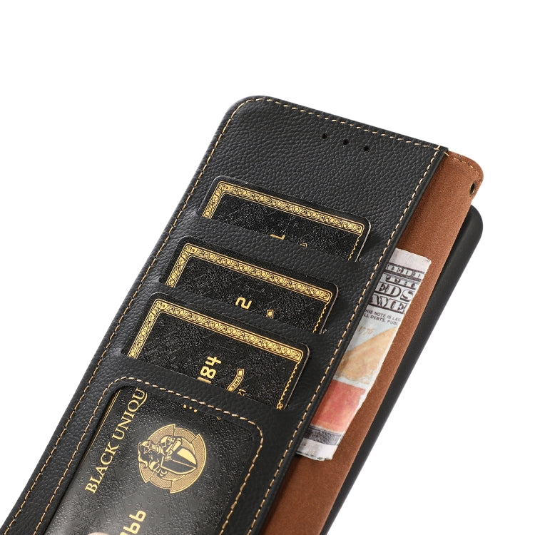 For Nothing Phone 2 KHAZNEH Custer Genuine Leather RFID Phone Case(Black) - More Brand by PMC TechLife | Online Shopping South Africa | PMC TechLife | Buy Now Pay Later Mobicred