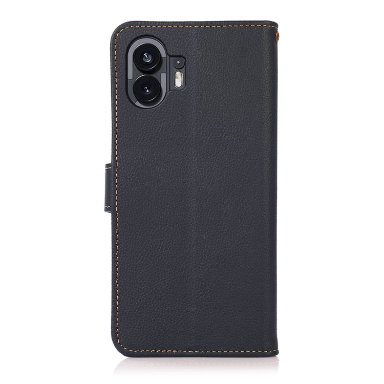 For Nothing Phone 2 KHAZNEH Custer Genuine Leather RFID Phone Case(Blue) - More Brand by PMC TechLife | Online Shopping South Africa | PMC TechLife | Buy Now Pay Later Mobicred