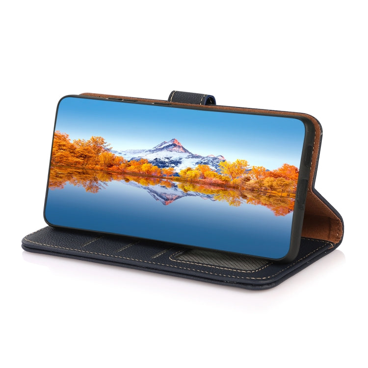 For Nothing Phone 2 KHAZNEH Custer Genuine Leather RFID Phone Case(Blue) - More Brand by PMC TechLife | Online Shopping South Africa | PMC TechLife | Buy Now Pay Later Mobicred