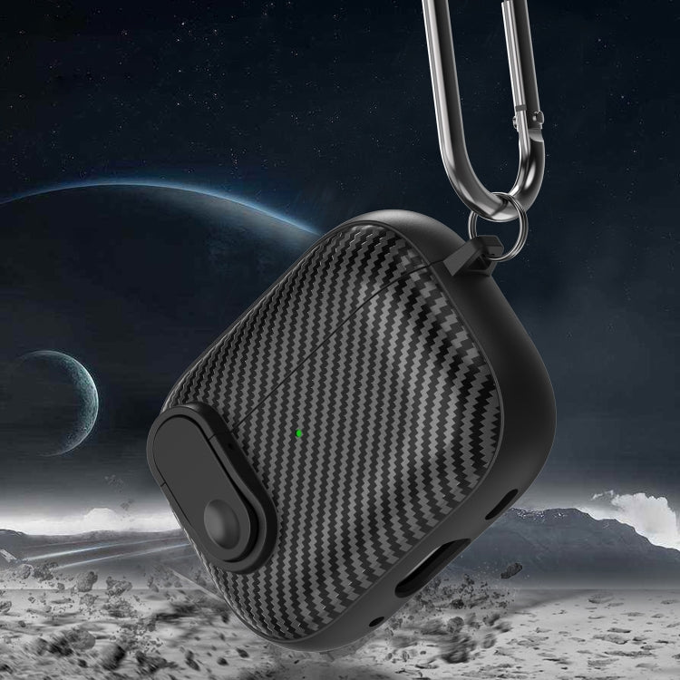 For AirPods 3 Carbon Fiber Texture Wireless Earphones Case with Security Lock(White) - For AirPods 3 by PMC Jewellery | Online Shopping South Africa | PMC Jewellery | Buy Now Pay Later Mobicred
