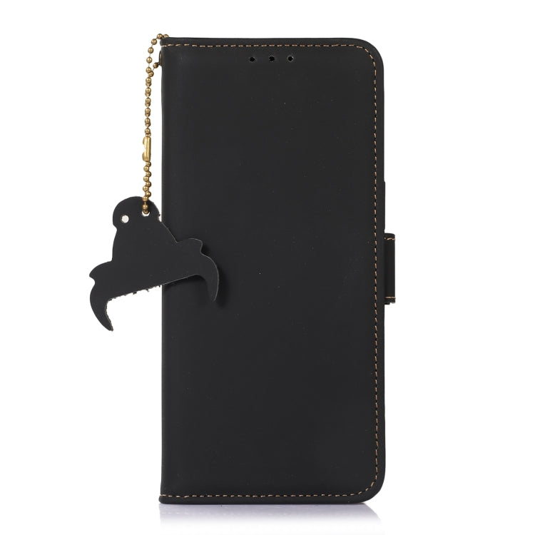 For Sony Xperia 5 V Genuine Leather Magnetic RFID Leather Phone Case(Black) - Sony Cases by PMC TechLife | Online Shopping South Africa | PMC TechLife | Buy Now Pay Later Mobicred