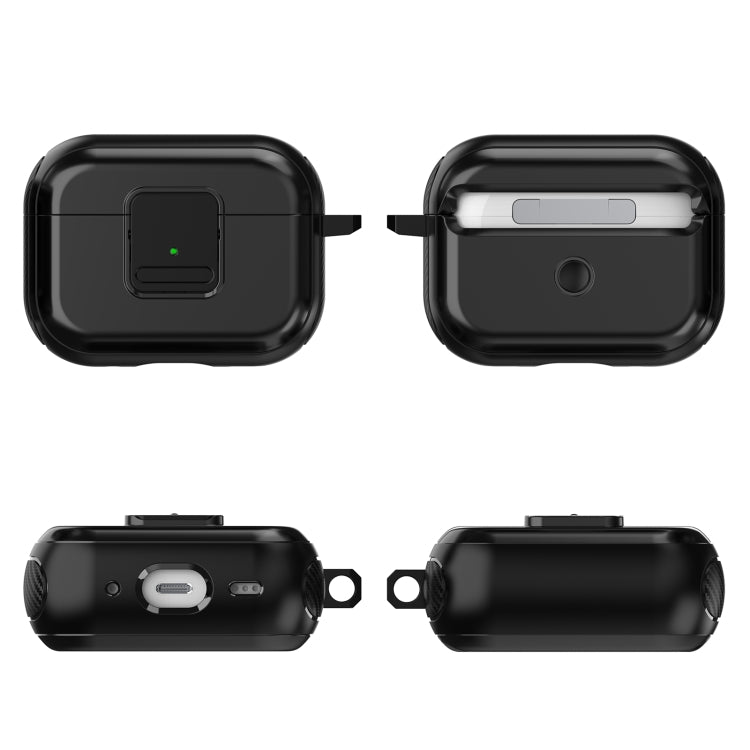 For AirPods Pro TPU + PC Wireless Earphones Case with Magnetic Switch(Blue) - For AirPods Pro by PMC Jewellery | Online Shopping South Africa | PMC Jewellery | Buy Now Pay Later Mobicred