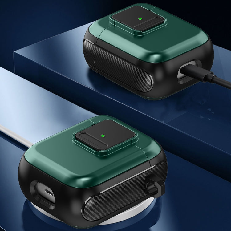 For AirPods 3 TPU + PC Wireless Earphones Case with Magnetic Switch(Green) - For AirPods 3 by PMC Jewellery | Online Shopping South Africa | PMC Jewellery | Buy Now Pay Later Mobicred
