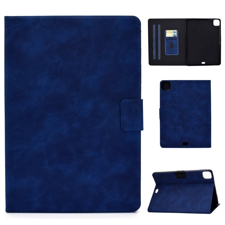 For iPad Air 2022 10.9 Cowhide Texture Leather Smart Tablet Case(Blue) - iPad Air (2022) / (2020) 10.9 Cases by PMC TechLife | Online Shopping South Africa | PMC TechLife