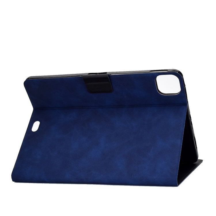 For iPad Air 2022 10.9 Cowhide Texture Leather Smart Tablet Case(Blue) - iPad Air (2022) / (2020) 10.9 Cases by PMC TechLife | Online Shopping South Africa | PMC TechLife