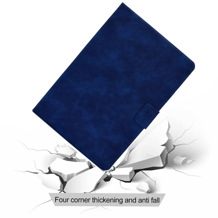 For iPad Air 2022 10.9 Cowhide Texture Leather Smart Tablet Case(Blue) - iPad Air (2022) / (2020) 10.9 Cases by PMC TechLife | Online Shopping South Africa | PMC TechLife