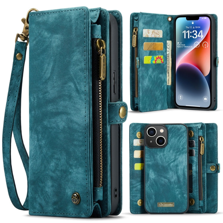 For iPhone 15 CaseMe 008 Detachable Multifunctional Leather Phone Case(Blue) - iPhone 15 Cases by CaseMe | Online Shopping South Africa | PMC Jewellery | Buy Now Pay Later Mobicred