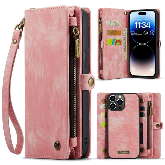 For iPhone 15 Pro CaseMe 008 Detachable Multifunctional Leather Phone Case(Pink) - iPhone 15 Pro Cases by CaseMe | Online Shopping South Africa | PMC Jewellery | Buy Now Pay Later Mobicred