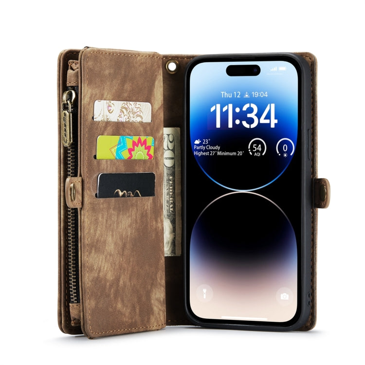 For iPhone 15 Pro Max CaseMe 008 Detachable Multifunctional Leather Phone Case(Brown) - iPhone 15 Pro Max Cases by CaseMe | Online Shopping South Africa | PMC Jewellery | Buy Now Pay Later Mobicred