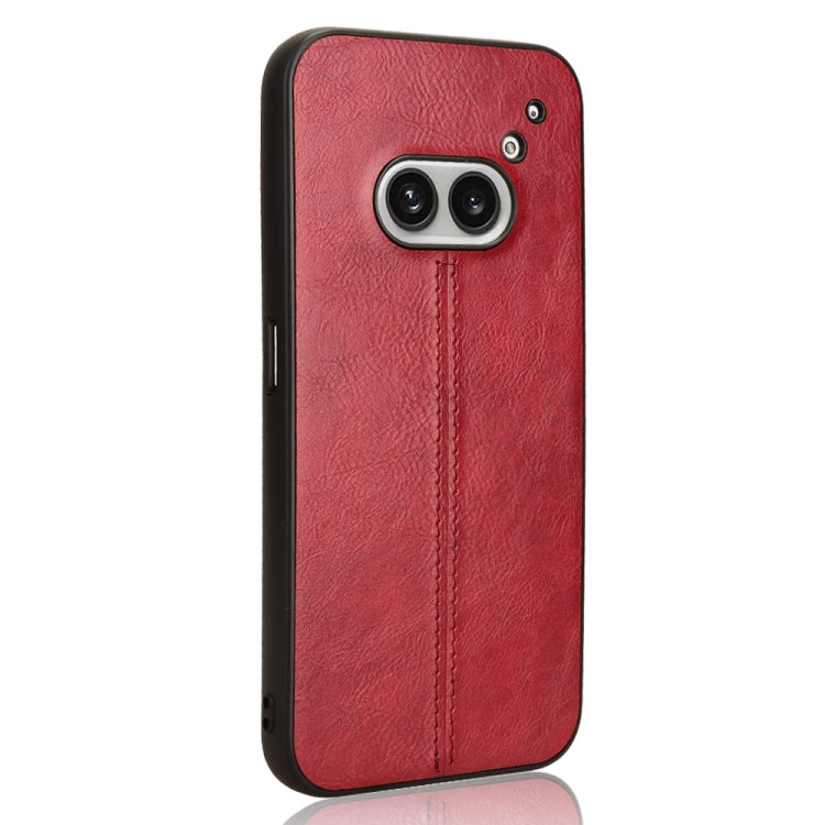 For Nothing Phone 2a Cow Pattern Sewing Back Cover Phone Case(Red) - Nothing Cases by PMC TechLife | Online Shopping South Africa | PMC TechLife | Buy Now Pay Later Mobicred