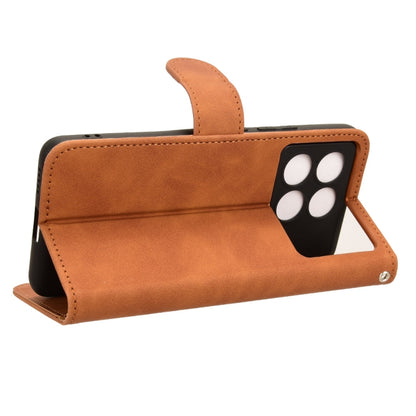 For Xiaomi Redmi K70 / K70 Pro Skin Feel Magnetic Flip Leather Phone Case(Brown) - K70 Pro Cases by PMC Jewellery | Online Shopping South Africa | PMC Jewellery | Buy Now Pay Later Mobicred