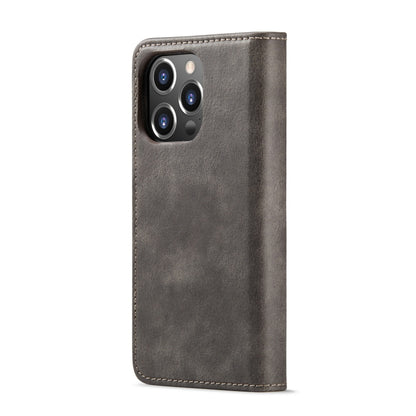 For iPhone 15 Pro DG.MING Crazy Horse Texture Detachable Magnetic Leather Phone Case(Grey) - iPhone 15 Pro Cases by DG.MING | Online Shopping South Africa | PMC Jewellery | Buy Now Pay Later Mobicred