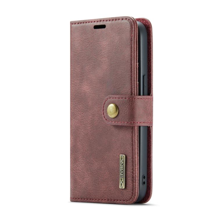 For iPhone 16e DG.MING Crazy Horse Texture Detachable Magnetic Leather Phone Case(Red) - free shipping - PMc TechLife - Order now!