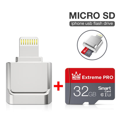 MicroDrive 8pin To TF Card Adapter Mini iPhone & iPad TF Card Reader, Capacity:32GB(Silver) -  by MICRODRIVE | Online Shopping South Africa | PMC Jewellery | Buy Now Pay Later Mobicred