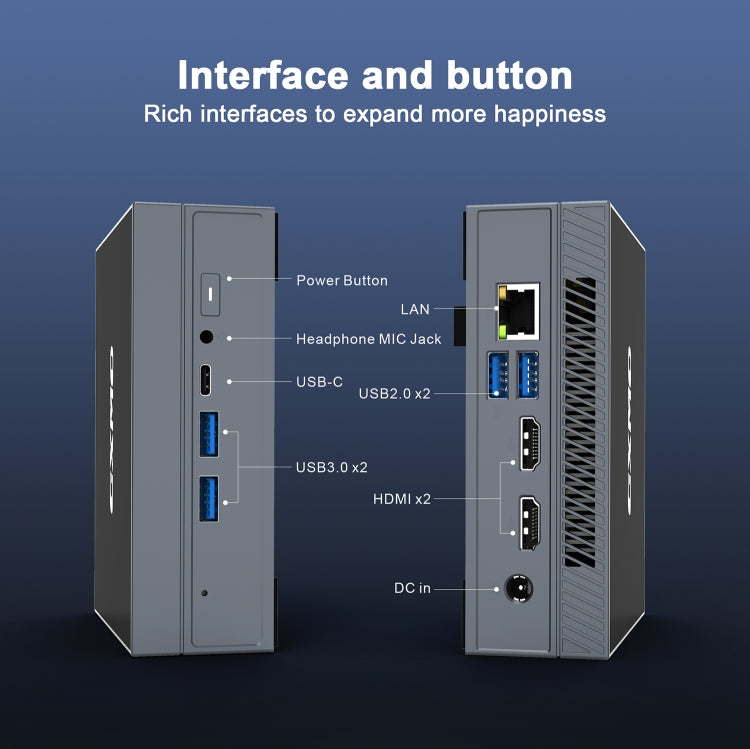 GXMO GX55 Windows 11 Intel N5105 Mini PC NVME SSD WiFi Mini Desktop Computer, Specification:16GB+512GB(Black) - free shipping - PMc TechLife - Order now!