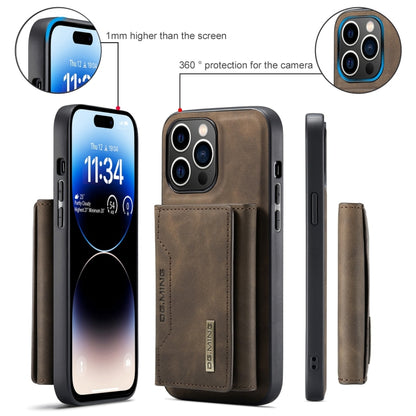 For iPhone 15 Pro Max DG.MING M2 Series 3-Fold Card Bag Wallet Leather Phone Case(Coffee) - iPhone 15 Pro Max Cases by DG.MING | Online Shopping South Africa | PMC Jewellery | Buy Now Pay Later Mobicred