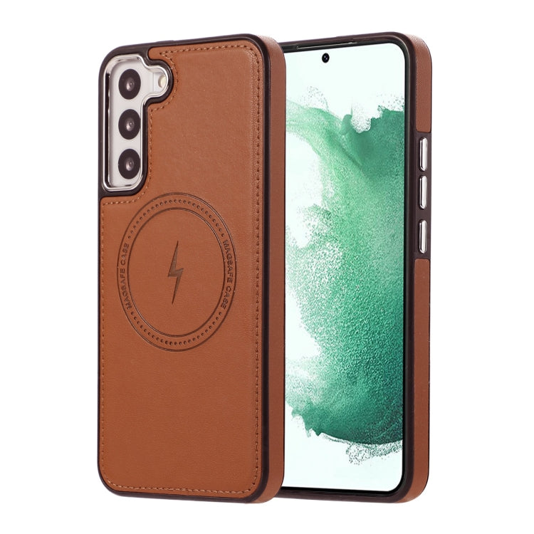 For Samsung Galaxy S23+ 5G Side Leather Magsafe Phone Case(Brown) - Galaxy S23+ 5G Cases by PMC Jewellery | Online Shopping South Africa | PMC Jewellery